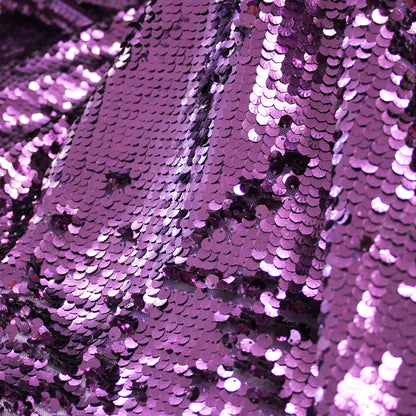Tulle Ricamato con Paillettes Conchiglia a Campo Pieno