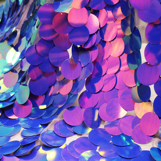 Sequin Embroidered Tulle with Large Paillettes in Cascading Design