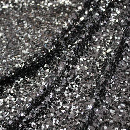 Tulle Ricamato Paillettes Lucide a Campo Pieno