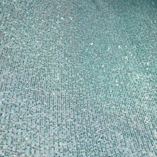 Tulle Ricamato Paillettes Piccole Verticali Iridate
