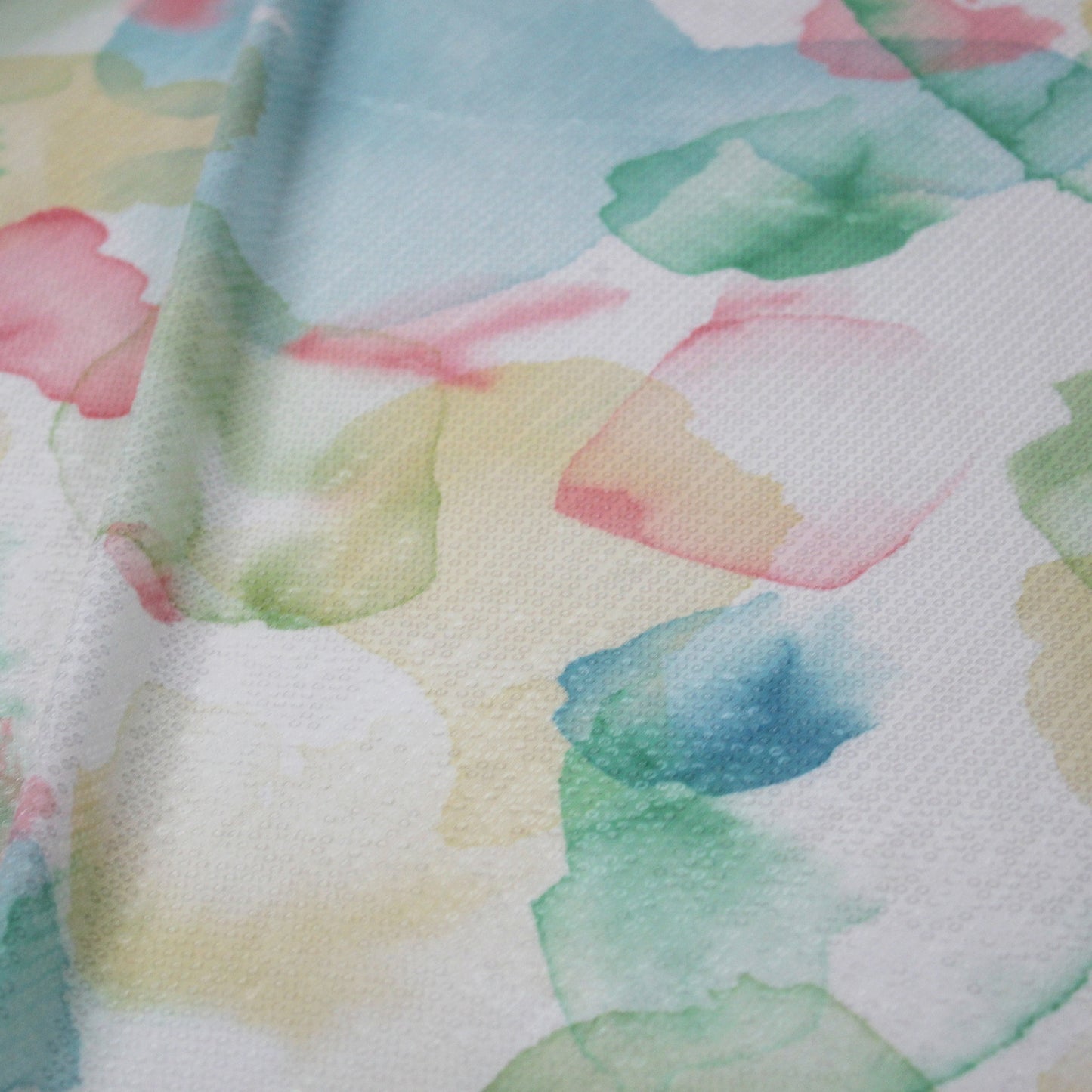 Embroidered Tulle with Watercolor Multicolor Print & Paillettes