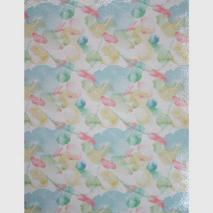 Embroidered Tulle with Watercolor Multicolor Print & Paillettes