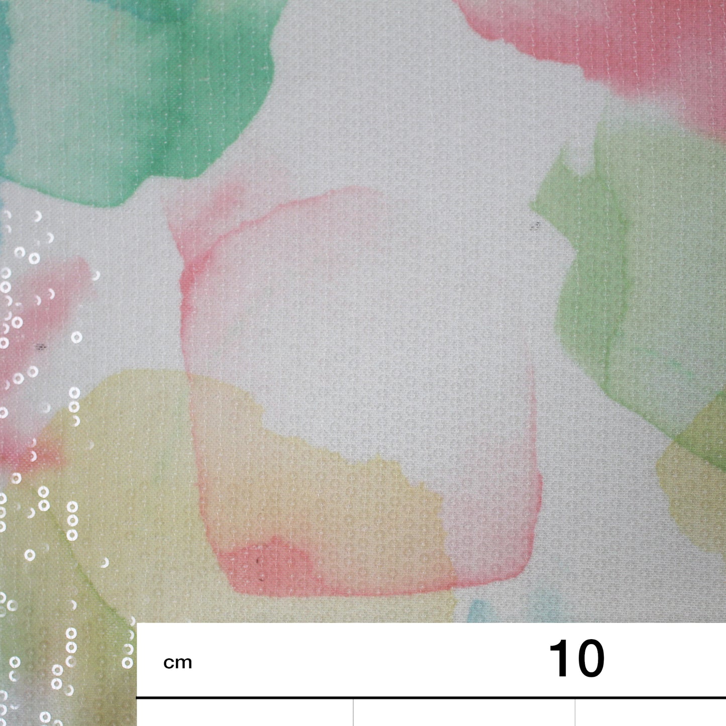 Embroidered Tulle with Watercolor Multicolor Print & Paillettes