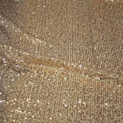 Tulle Ricamato con Paillettes Tono su Tono a Campo Pieno