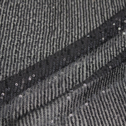 Tulle Ricamato con Paillettes Tono su Tono a Campo Pieno