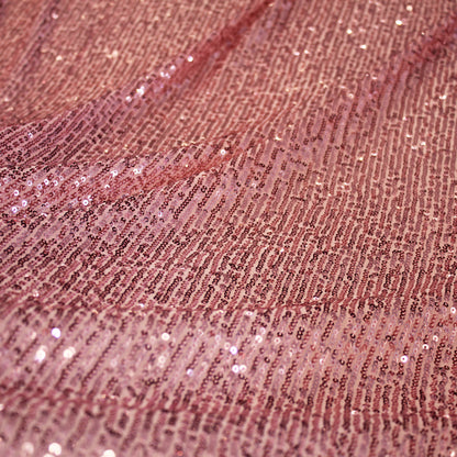 Tulle Ricamato con Paillettes Tono su Tono a Campo Pieno