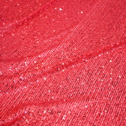Tulle Ricamato con Paillettes Tono su Tono a Campo Pieno