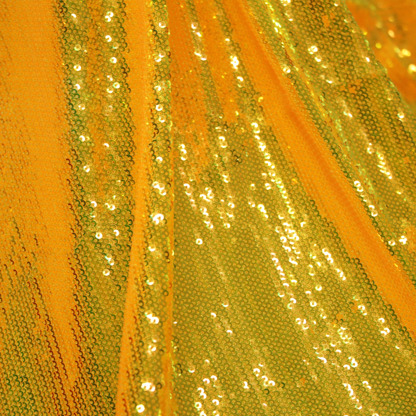Tulle Ricamato con Paillettes a Campo Pieno Tonalità Fluo