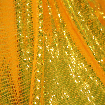 Tulle Ricamato con Paillettes a Campo Pieno Tonalità Fluo