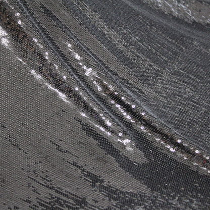 Tulle Ricamato con Paillettes a Campo Pieno Tonalità Fluo