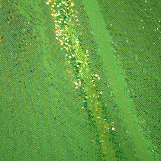 Tulle Ricamato con Paillettes a Campo Pieno Tonalità Fluo