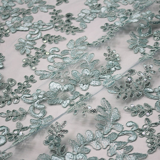 Tulle Ricamato Rebrodato con Paillettes