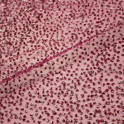 Embroidered Tulle with Full-Field Bicolor Rhinestones