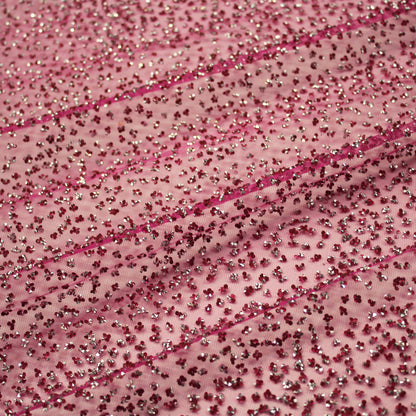 Embroidered Tulle with Full-Field Bicolor Rhinestones