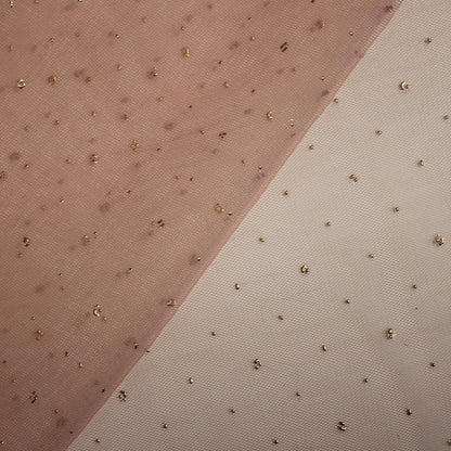 Tulle Ricamato Strass Effetto Pois