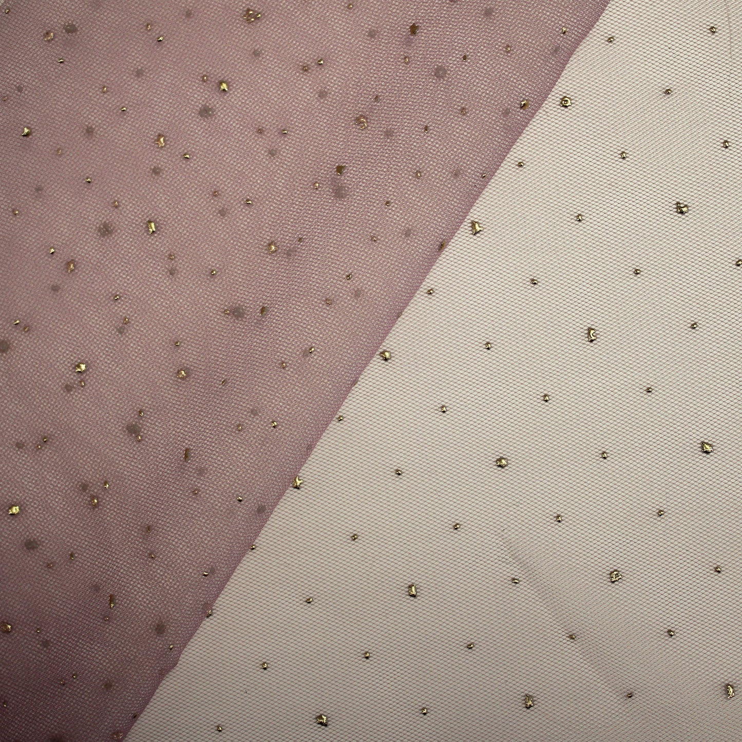 Tulle Ricamato Strass Effetto Pois